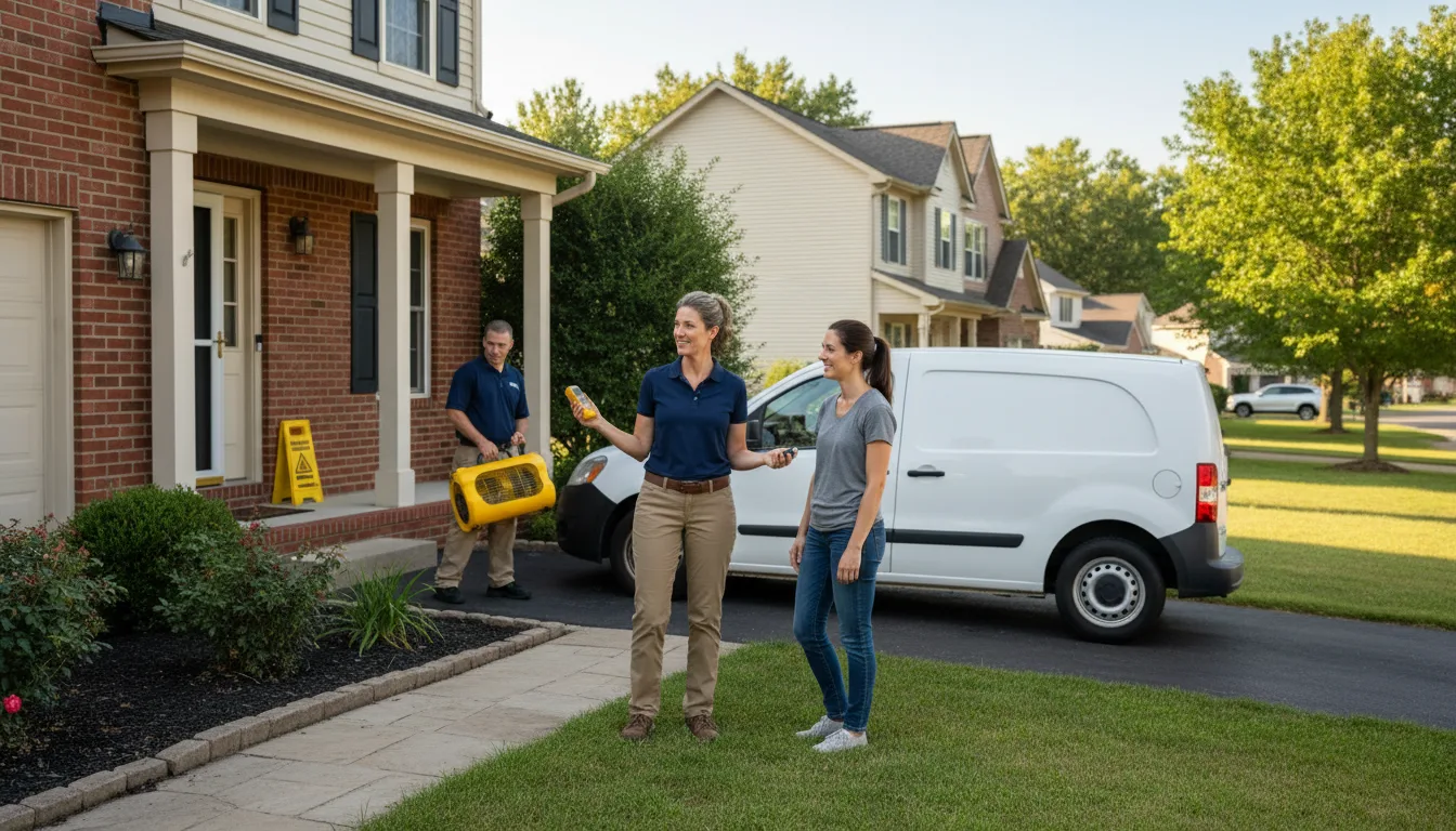 Residential water damage restoration in Holcomb, IL